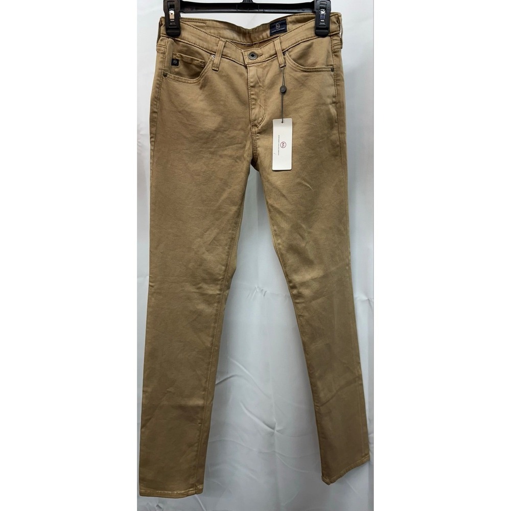 NWT AG Adriano‎ Goldschmied The Prima Midrise Cigarette Umber Sateen Pant Sz 26